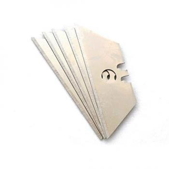Juego de 5 - Cuchillas trapezoidales Alfombra Cuchillas de 19 mm de alto, 61 mm de largo y 0,65 mm de grosor.