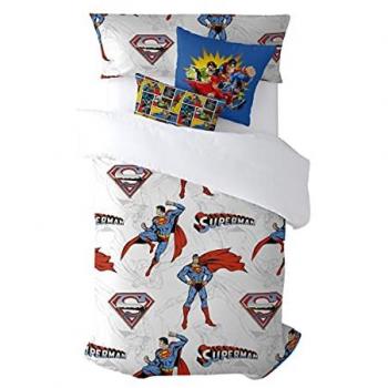 Funda Nórdica Superman Man of Steel Multicolor 100% algodón con botones 220 x 240 cm Extrasuave Made in Spain