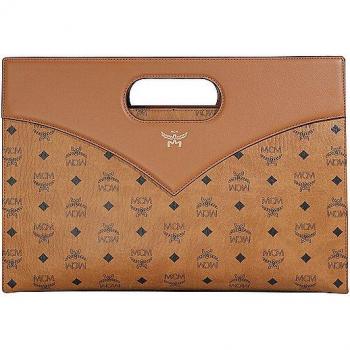 MCM Brown Diamond Tote Bag in Visetos Leather Mix for Women