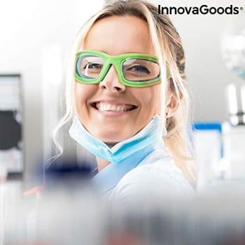 InnovaGoods IG812621 Gafas Protectoras Multifunción, Verde, Seguridad Ambiental, Bloqueo de Salpicaduras y Partículas Peligrosas, Acrílica