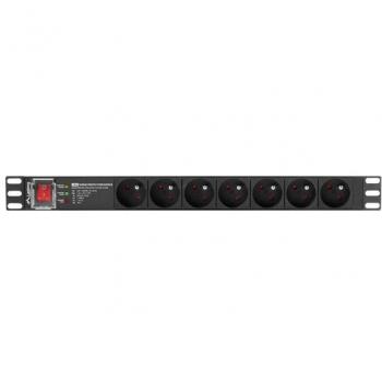 Lanberg PDU-PRO-07E-0200-BK unidad de distribución de energía para rack 19 con 6 salidas AC, 1U, color negro