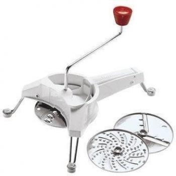 Moulinex K1011014 - Molinillo Manual Multifuncional, Rallador y Cortador de Verduras, Incluye 3 Discos de 120mm, Color Blanco