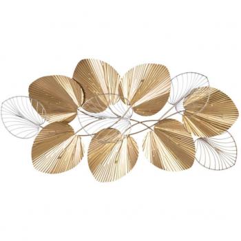BB Home - Decoración de Pared Dorado Metal 100 x 5,5 x 51 cm