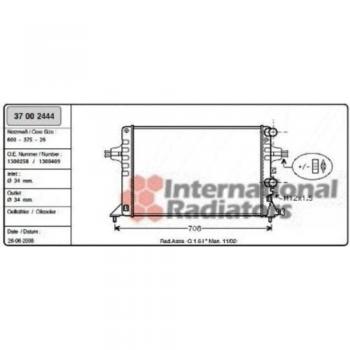 Radiador de refrigeración del motor VAN WEZEL 37002444