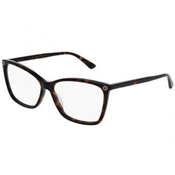 GUCCI Women's GG0025O-002 Eyeglass Cases, Havana, 56.0