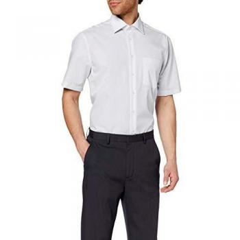 Camisa de Negocios Regular Fit Blanca 100% Algodón con Cuello Kent para Hombre