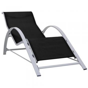 vidaXL Sunlounger Textilene and Aluminium Black