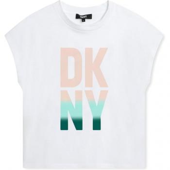 Camiseta de niña DKNY de manga corta con logo frontal D60103