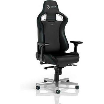 Noblechairs Epic Mercedes-AMG Petronas Formula One Team Edition Silla Gaming de Cuero PU Negra y Blanca