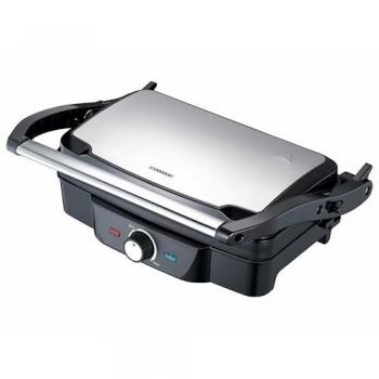 Grill Panini Eléctrico Melissa 16240108 - 1600W, Acero Inoxidable y Negro, Placas Reversibles Antiadherentes, Control de Temperatura Ajustable