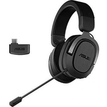TUF Gaming H3 Wireless gaming headset features 2.4 GHz connection via a USB-C dongle, 7.1 surround sound, deep bass and a lightweight design. Compatible with PCs, PlayStation® 5, Nintendo Switch™