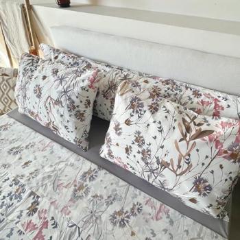 Juego de Sábanas 100% Algodón Estampado Flores Violeta - Set de 3 o 4 Piezas para Cama 90/135/150 cm