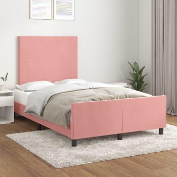 Estructura de cama sin colchón de terciopelo rosa 120x190 cm