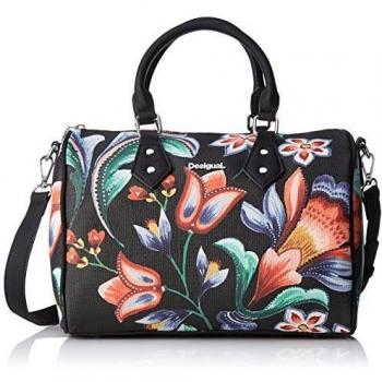 Desigual - Bols_kora_bowling, Bolso Mujer, Negro, 18x21.2x30.5 cm
