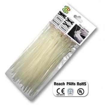 Presilla Transparente para Cables Bradas TS1176300N - 100 Piezas, 30 cm, 7,6 mm