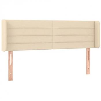 Cabecero de Cama Tapizado en Tela Crema con Luces LED 147x16x78/88 cm