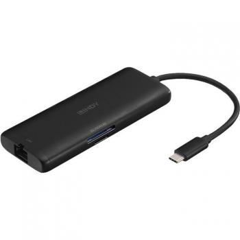 Lindy DST-Mini USB-C Laptop Mini Docking Station with 4K Support and 100W Pass-Through Charging