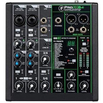 Mackie ProFX6v3 Mesa de Mezclas de Audio Profesional con Efectos Integrados