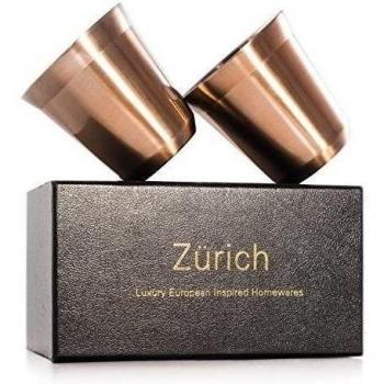 TAZAS DE Espresso - 2 x de acero inoxidable de doble pared taza de café en bonito acabado cobre por Zurich. Aislado al Vacío. 5.5-oz alternativa para DeLonghi Nespresso, vasos Bodum y. TAMAÑO Europea para latte.