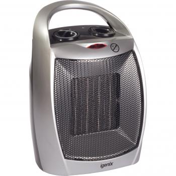 Igenix IG9030 1.8kW PTC Ceramic Fan Heater with 2 Heat Settings, Silver