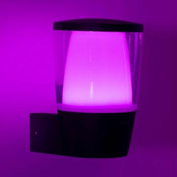 Aplique LED de exterior WiZ Elpas RGBW, negro