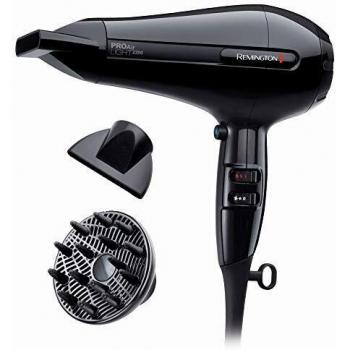 Remington Pro Air Secador de Pelo Profesional - Iónico, 2 Concentradores, 1 Difusor, Ligero y Silencioso, 2200 W, Negro - AC6120