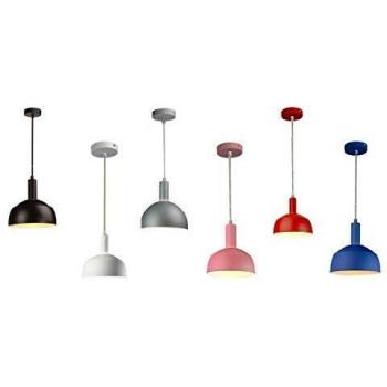 Lámpara Colgante Moderna E14 de Plástico y Aluminio Ø180mm Color Rojo VT-7100