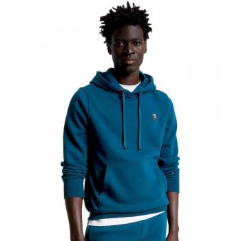Tommy Hilfiger Men's Deep Indigo Monogram Embroidered Hoodie with Tape Detail - Size L