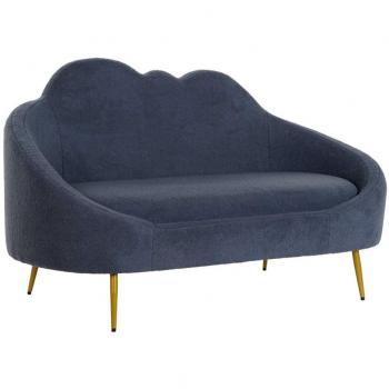 Sofá DKD Home Decor Azul Dorado Metal Nubes Scandi 155 x 75 x 92 cm