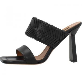 Sandalias de Fiesta Mujer Marca Albano Modelo 3095AL, color negro, diseño elegante, tacón alto, cierre con hebilla, suela antideslizante
