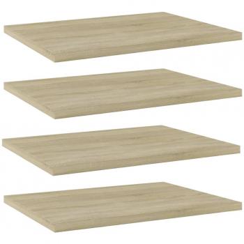 vidaXL Bookshelf Boards - 4 pcs Sonoma Oak, 40x30x1.5 cm, Engineered Wood