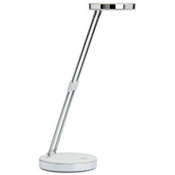 Lámpara de mesa LED MAULpuck 5W, brazo telescópico, luz blanca diurna, altura ajustable, color blanco