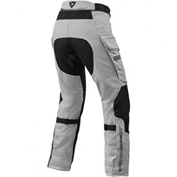 REV'IT! Pantalones textiles para motocicletas Sand 4 H2O Mujer Plata-Negro, impermeables, transpirables, con protección CE en rodillas y caderas, ajuste regulable, ventilación y reflectantes
