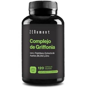 Complejo de Griffonia (fuente de 5-HTP) con L-Triptófano, extracto de azafrán, B6, B12 y Zinc Zenement, 120 comprimidos
