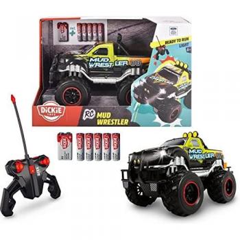 DICKIE RC Ford F150 Mud Wrestler, RTR, Radiocontrol, 1:10 escala, tracción en las cuatro ruedas, carrocería resistente a impactos, neumáticos todoterreno