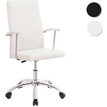 Silla de escritorio para despacho modelo LOOK base ruedas color blanco - Sedutahome