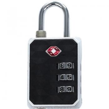 Candado de seguridad TSA antirrobo con combinación numérica para mochilas y maletas, dimensiones 6,3x3,1x1,4 cm, color negro