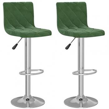 Taburetes de cocina 2 unidades terciopelo verde oscuro