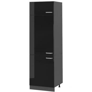 Armario empotrado para frigorífico R-Line, Negro brillo intenso, 60 cm, Vicco