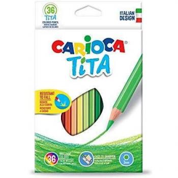 Carioca Set de 36 Lápices de Colores Tita Ø 3 mm con Tinta Lavable y Punta Bloqueada