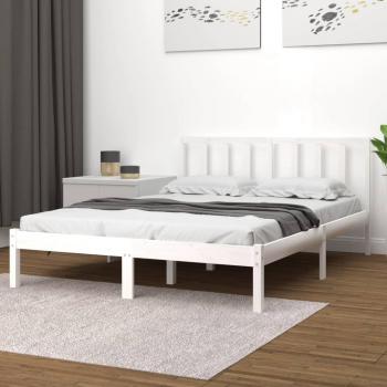 Cama de madera maciza de pino gris 140x190 cm
