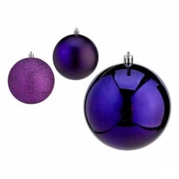 Set de Bolas de Navidad Morado Plástico 10 x 11 x 10 cm (12 Unidades)