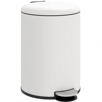 HOMCOM Cubo de Basura para Cocina 20L Papelera de Cocina con Pedal Tapa de Cierre Suave y Cubo Extraíble para Dormitorio Oficina Estudio Salón Crema