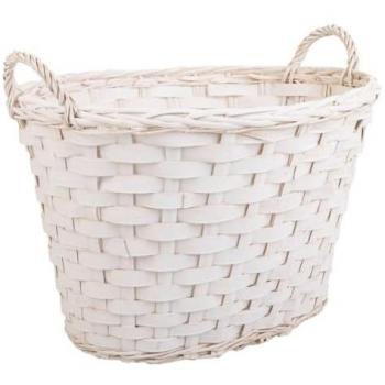 Cesto de Mimbre Blanco Desmontable 54x41x35/42 cm