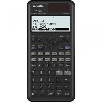 Calculadora Financiera Casio FC-200V-2 Negra, 10+2 Dígitos