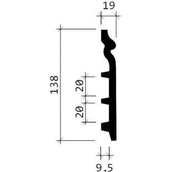 Zócalo Flexible de Estuco Neoclásico Blanco 2 m - Profhome 153110F