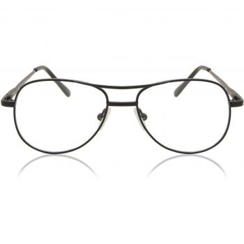 Pilot Full Rim Metal Kids' Prescription Glasses - Black, Size 46, Blue Light Block Available, Free Lenses - SmartBuy Kids
