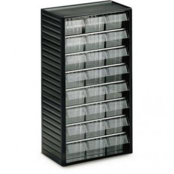 Almacén de piezas pequeñas Kaiser Kraft 771332, 55 cm de altura, con módulo de cajones gris de polipropileno, incluye 24 cajones, dimensiones del producto: 550 mm x 310 mm x 180