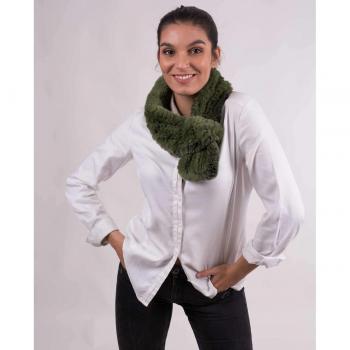 Bufanda de Piel Natural Rex con Aro - Verde
