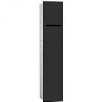 Módulo de WC Emco Asis 2.0, Unterputz, 81,1 x 17 cm, color negro, con papelero y puerta ranurada, apertura derecha